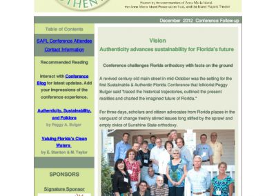 Sustainable Authentic Florida (SAF) newsletter